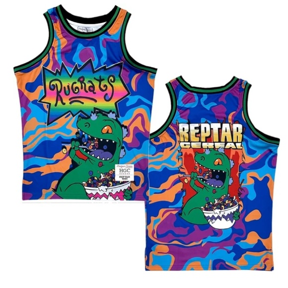 Headgear Classics Other - Headgear Classics Mens Nickelodeon Rugrats Reptar Cereal Baskeball Jersey XL